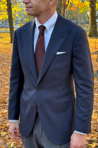 Marynarka klubowa Blazer granatowa wełniana kaszmirowa - Zack Roman