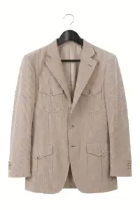 Bawełniany garnitur Seersucker, beżowy