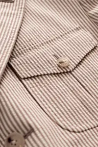 Bawełniany garnitur Seersucker, beżowy