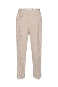 Bawełniany garnitur Seersucker, beżowy