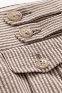 Bawełniany garnitur Seersucker, beżowy