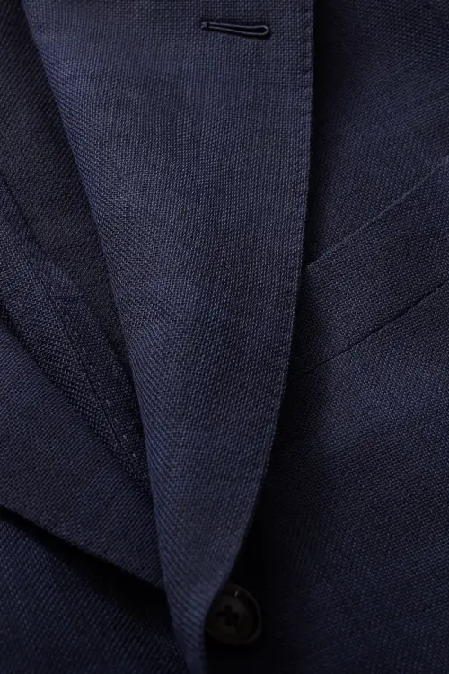 Granatowy blazer wełniany, marynarka klubowa