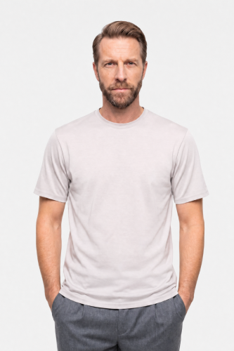 T-shirt Ocean, popielaty, bawełna organiczna z algami morskimi - na modelu