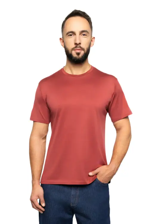 T-shirt Zack, bawełniany - Rudy