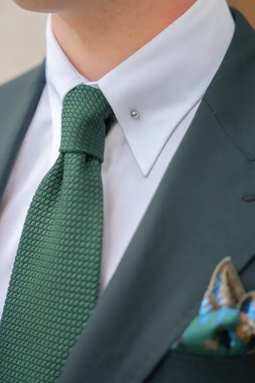 Garnitur zielony Gatsby, wełna czesankowa