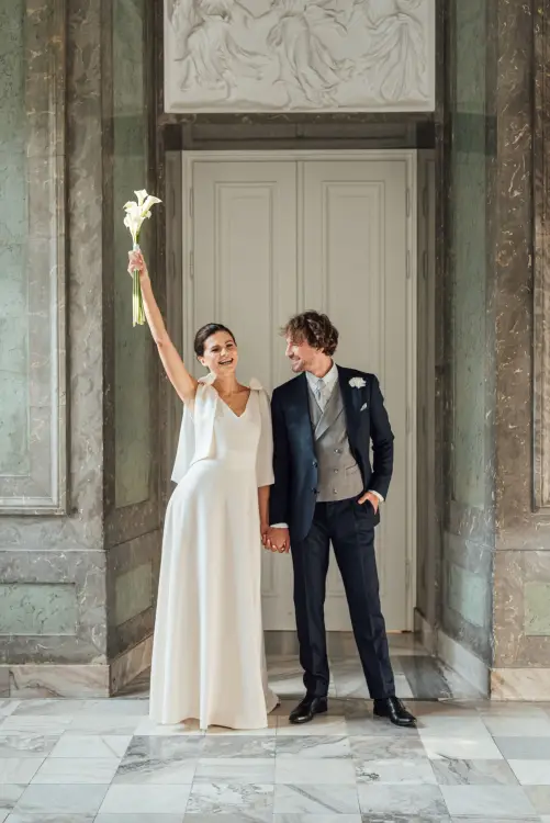 Garnitur ślubny Gatsby, granatowy, wełniany - zdjęcie 7