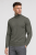 Golf męski khaki ZackRoman widok z boku -dopasowany krój slim fit, wysoki kołnierz i ściągacz przy rękawie
