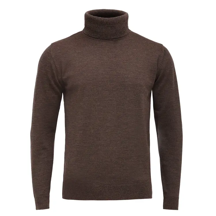 Brązowy golf merino cashwool męski Zack Roman
