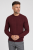 Sweter warkoczowy wełniany, cashwool, bordowy