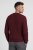 Sweter warkoczowy wełniany, cashwool, bordowy