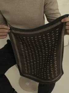 Poszetka Szarak, brązowa, jedwabna