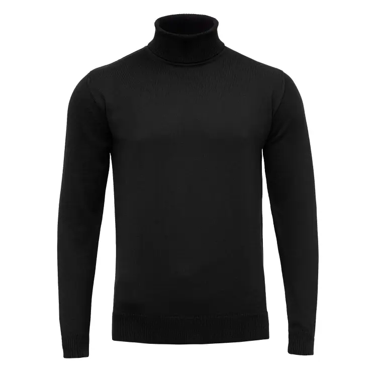 Golf z wełny merino, czarny - zdjęcie 4