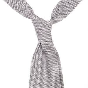 four in hand tie knot silver grenadine unlined
