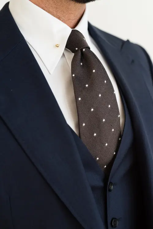 Garnitur ślubny Gatsby, granatowy, wełniany - zdjęcie 24