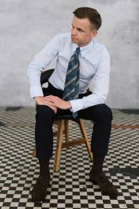 Koszula tab collar błękitna - Zack Roman