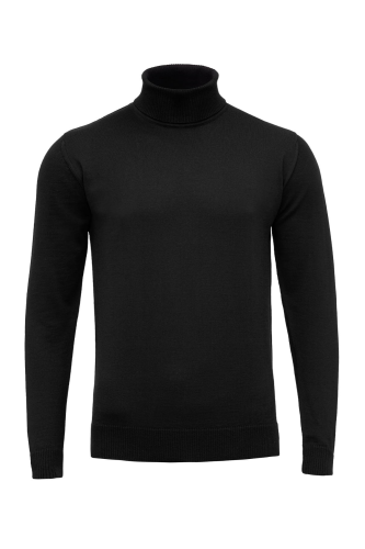 Czarny golf z wełny merino 