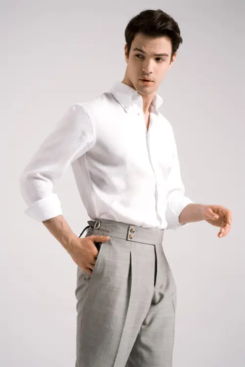 Koszula button down biała lniana - Zack Roman