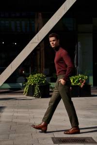 Golf merino bordowy - Zack Roman