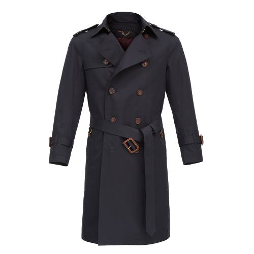 Dwurzędowy płaszcz trencz Casablanca, granatowy 