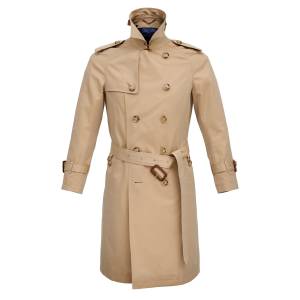 Płaszcz trencz Casablanca dwurzędowy beżowy - Zack Roman