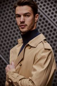 Płaszcz trencz Casablanca dwurzędowy beżowy - Zack Roman