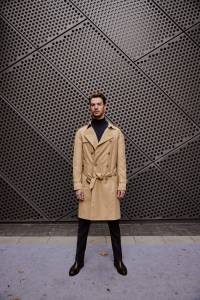 Płaszcz trencz Casablanca dwurzędowy beżowy - Zack Roman