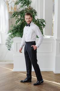 Spodnie smokingowe czarne - Zack Roman