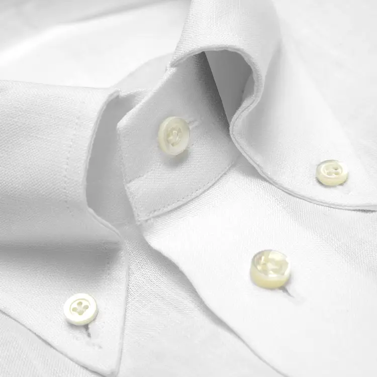 Koszula button down biała lniana - Zack Roman