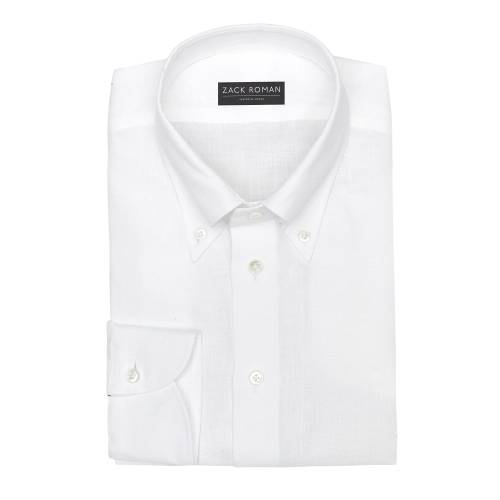 Koszula button down biała lniana - Zack Roman