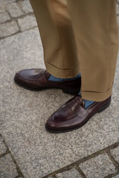 Loafersy Berwick 9628-K9, oxblood - zdjęcie 5