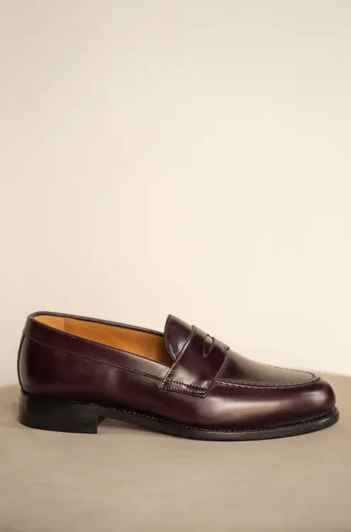 Loafersy Berwick 9628-K9, oxblood - zbliżenie
