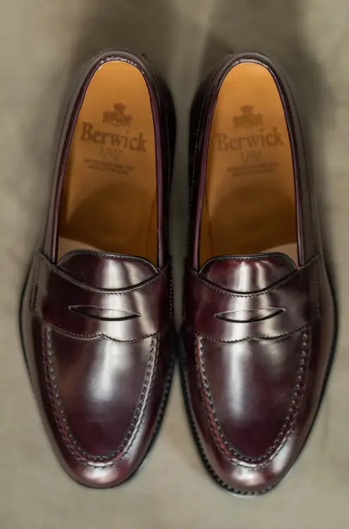 Loafersy Berwick 9628-K9, oxblood - zdjęcie 4