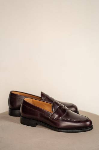 Loafersy Berwick 9628-K9, oxblood - para, profil