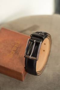 Pasek męski Berwick czarny skórzany - Zack Roman