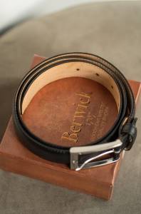 Pasek męski Berwick czarny skórzany - Zack Roman