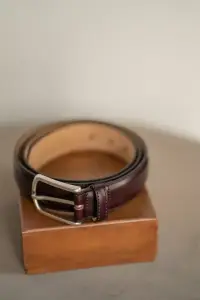 Pasek męski Berwick burgundowy skórzany - Zack Roman