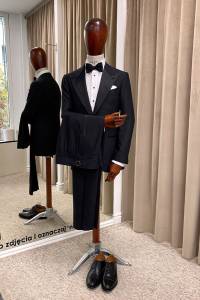 Smoking London czarny wełniany jedwabny - Zack Roman