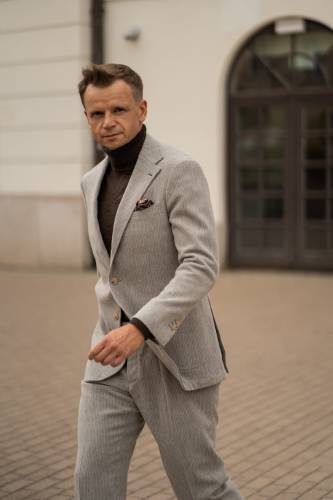 BESTSELLER Marynarka sztruksowa Bergamo, szara, wełniana