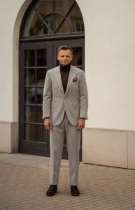 Marynarka sztruksowa Bergamo szara wełniana - Zack Roman