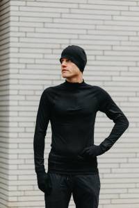 Longsleeve sportowy merino czarny 195g - Zack Roman
