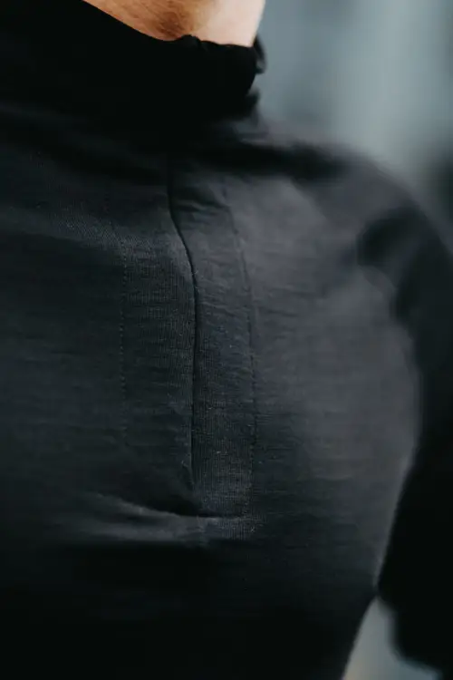 Longsleeve sportowy z wełny merino, czarny, 195 - zdjęcie 8