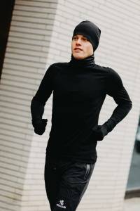 Longsleeve sportowy merino czarny 195g - Zack Roman