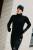 Longsleeve sportowy z wełny merino, czarny, 195 - zdjęcie 5