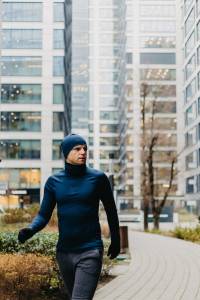 Longsleeve sportowy merino granatowy 195g - Zack Roman