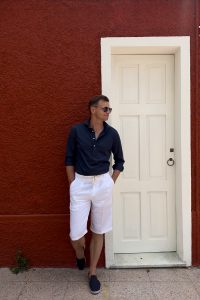 Szorty lniane białe - Zack Roman