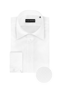 Biała koszula w drobną fakturę Piquet