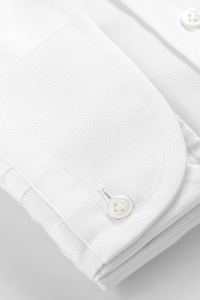Biała koszula w drobną fakturę Piquet
