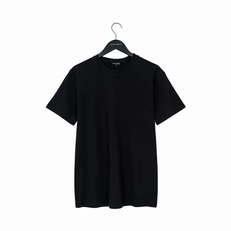 T-shirt Zack, bawełniany, czarny - na wieszaku