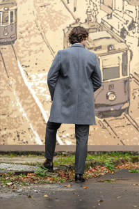 Płaszcz Dyplomatka ambasador szara wełniana - Zack Roman