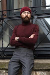 Golf merino bordowy - Zack Roman